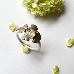 Maya Ginkgo Ring - Silber