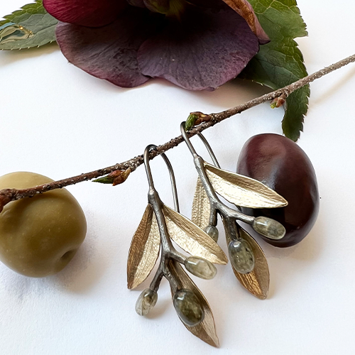 Patmos Olive Earrings - Bronze