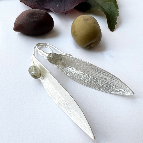 Skopelos Olive Örhängen - Silver