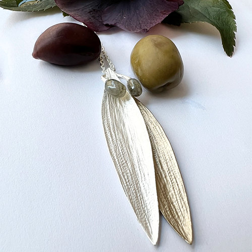 Folegandros Olive Halskette - Silber