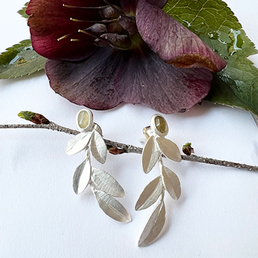 Wild Olive Earrings, silver