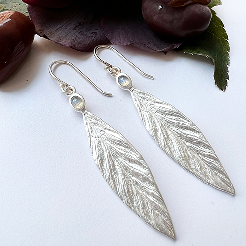 Santorini Olive Earrings - Silver