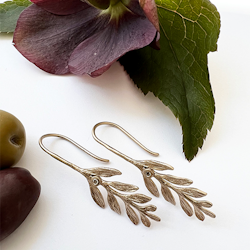 Milos Olive Earrings - Bronze