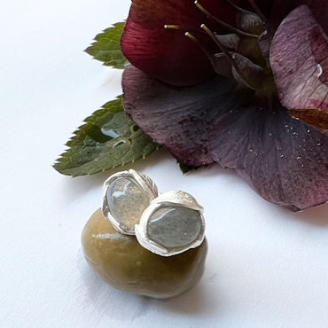 Mykonos Olive Earrings- Silver