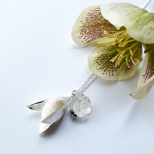 Mother´s Day Tulips Halsband - Silver
