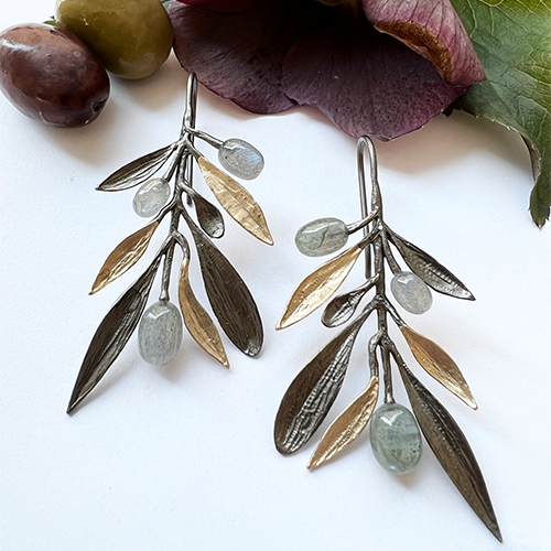 Kalymnos Olive Earrings- Bronze