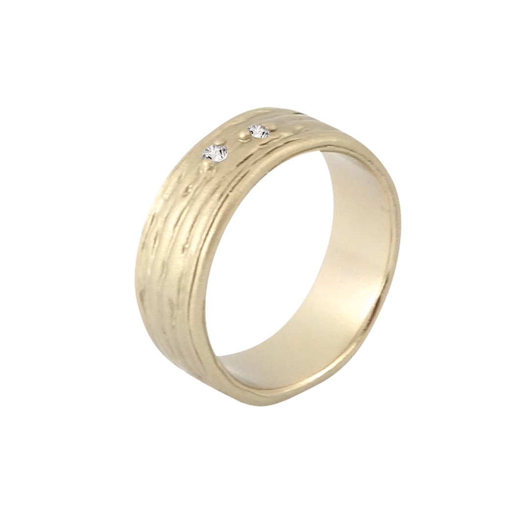 Misty Forest Two Stars Ring - 14K Gold