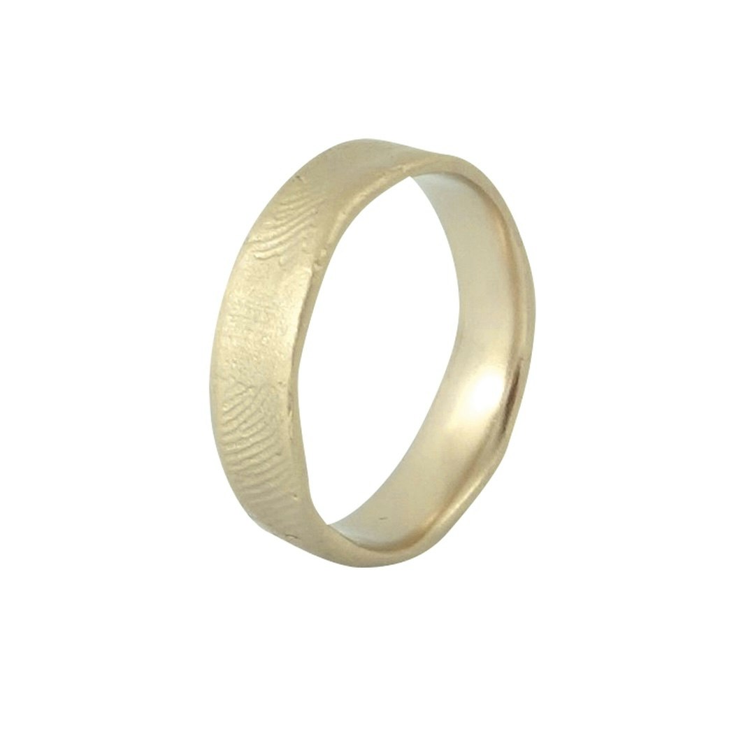 Misty Forest "Fingerprint" Herrering - 14K guld