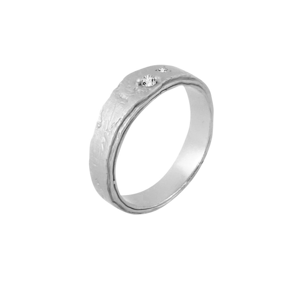 Misty Forest Summer Rain Ring- Silver