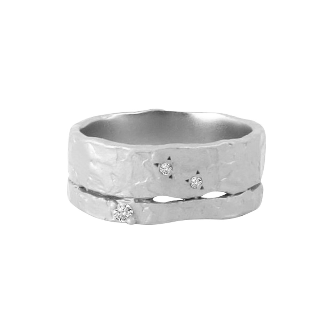 Misty Forest Horizon Ring - 18K White Gold with Rhodium