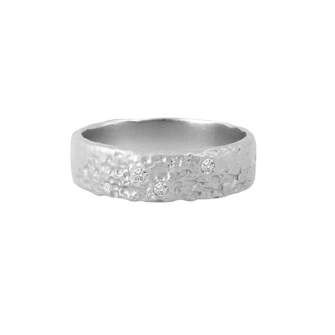 Misty Forest Fields Ring - 18K White Gold with Rhodium