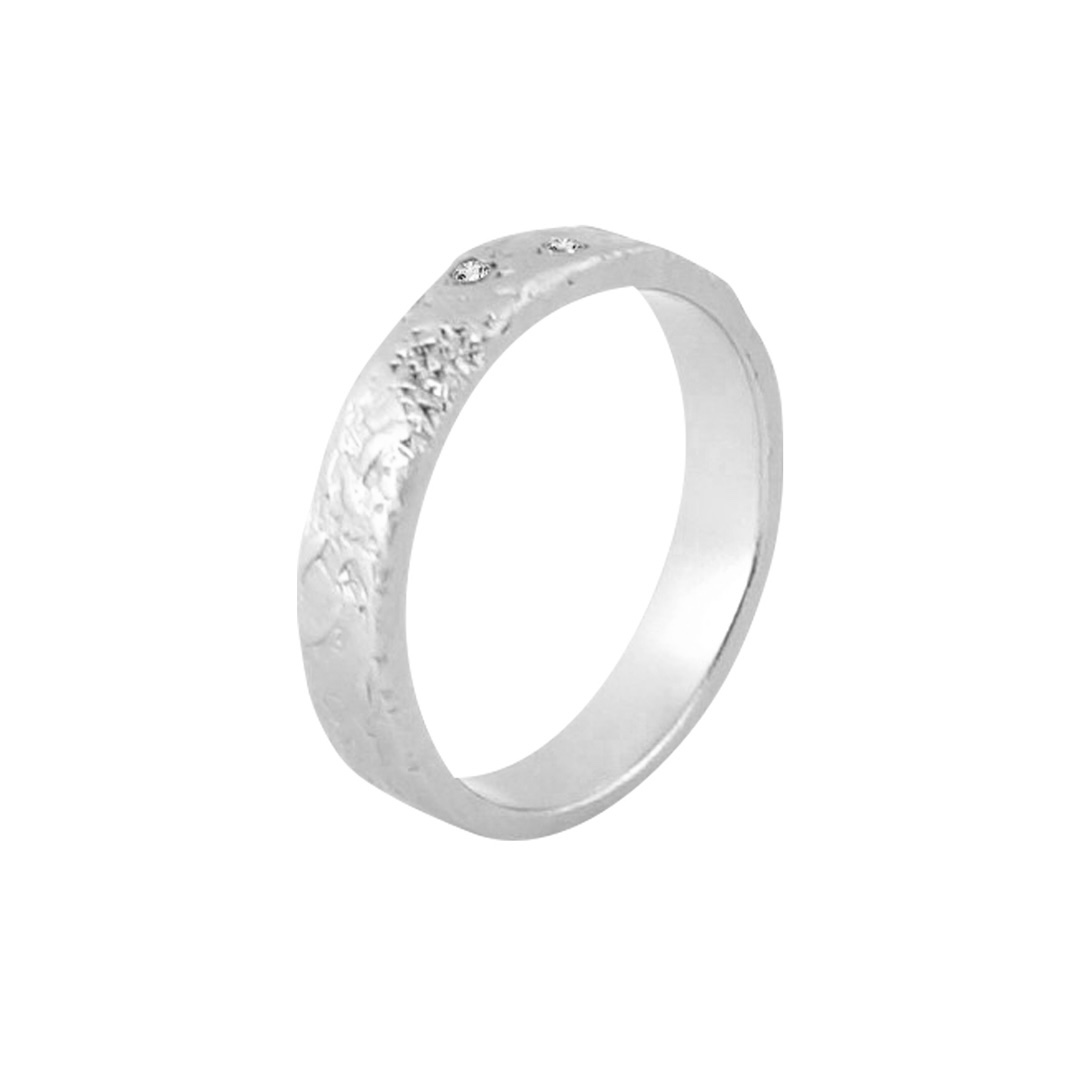 Misty Forest Twinkle Ring - 18K White Gold with Rhodium