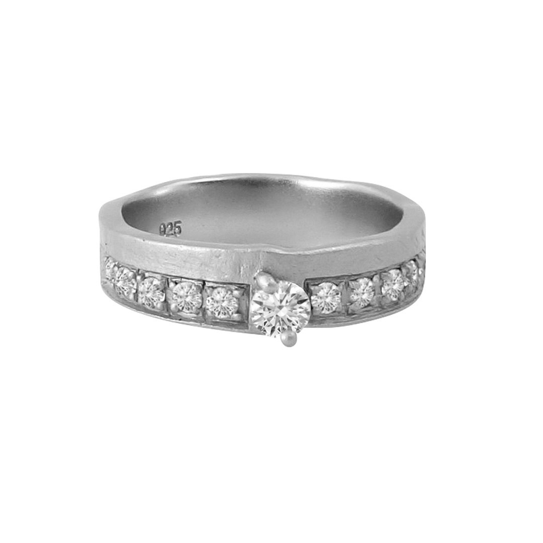 Misty Forest Shadow Ring - 18K White Gold with Rhodium