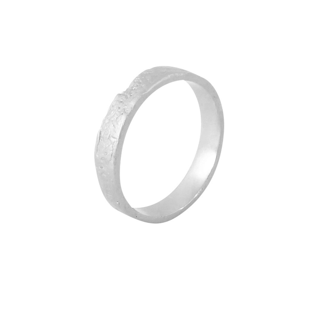 Misty Forest Jules Mens Ring - 18K White Gold with Rhodium