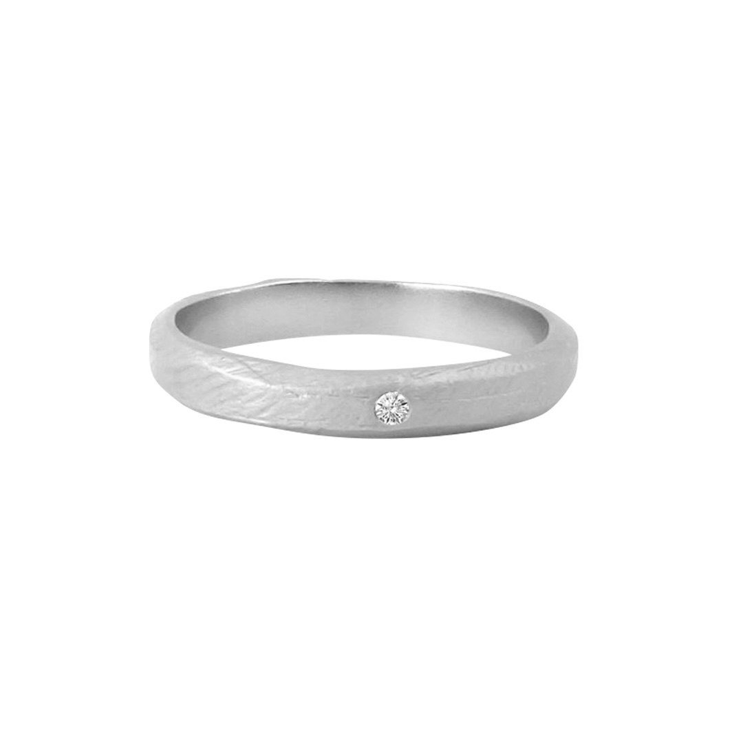 Misty Forest Petite Diamond Ring - 18K White Gold with Rhodium