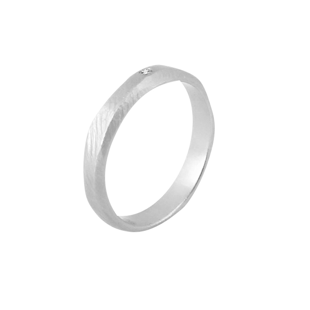 Misty Forest Petite Diamond Ring - 18K White Gold with Rhodium
