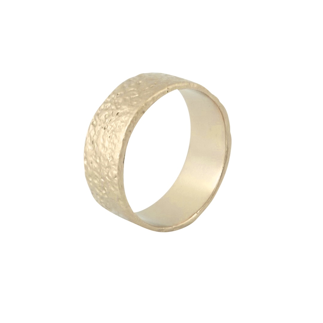 Misty Forest Cotton Mens Ring - 18K Natural White Gold