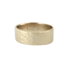 Misty Forest Cotton Mens Ring - 18K Natural White Gold