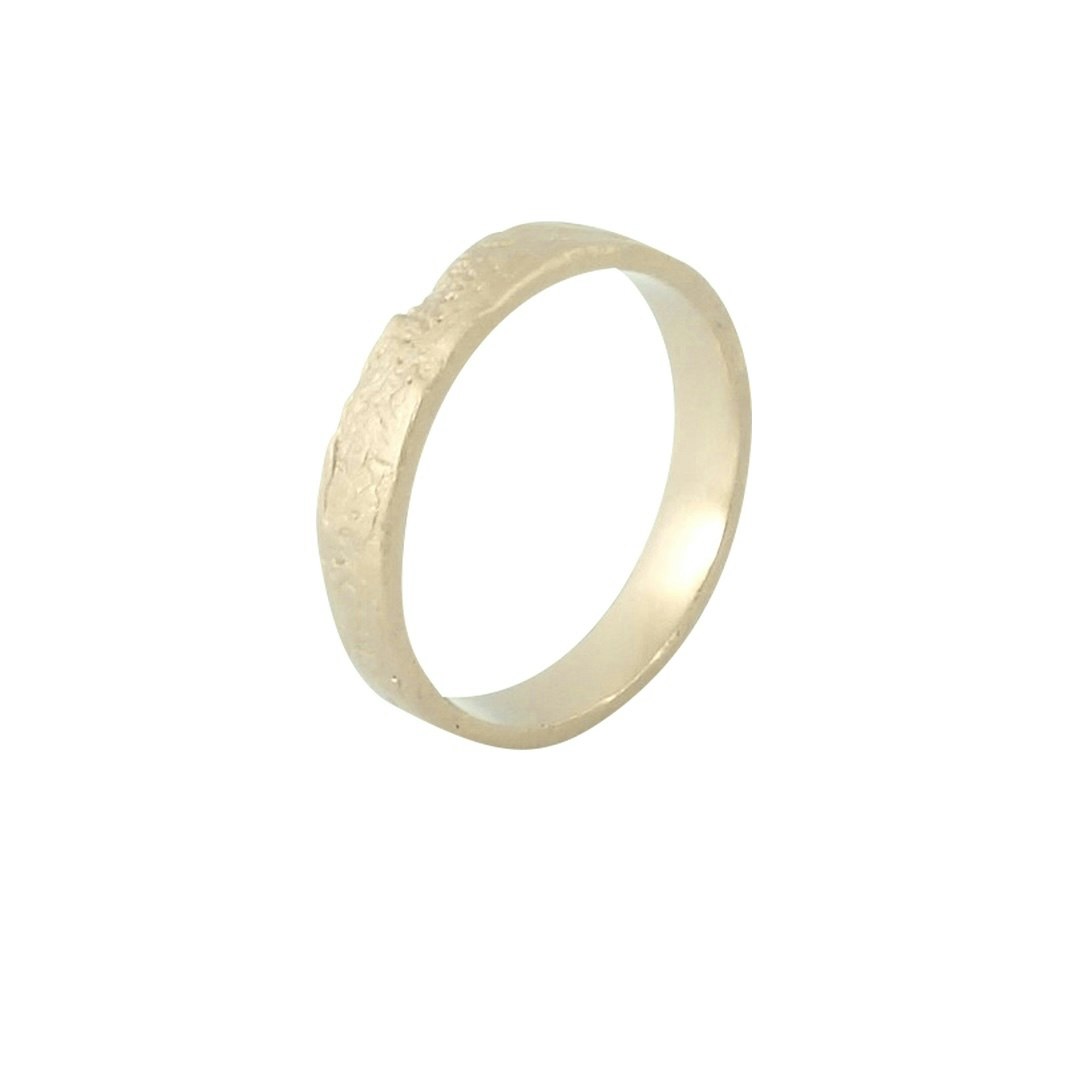 Misty Forest "Jules" Mens Ring - 18K Naturligt Vitguld