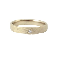 Misty Forest Fingerprint Ring - 18K Natural White Gold
