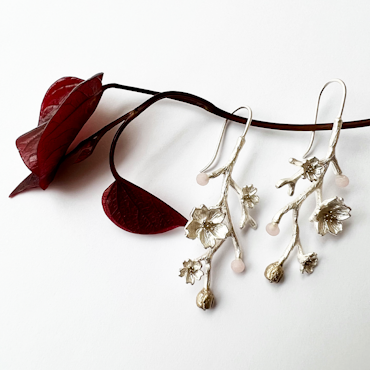 Oshima Sakura Earrings - Silver