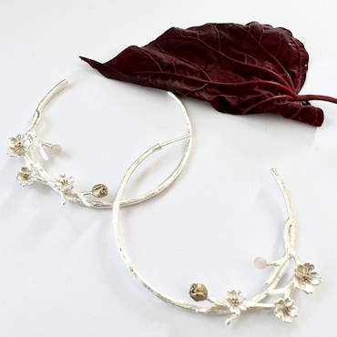 Edo Sakura Earrings - Silver