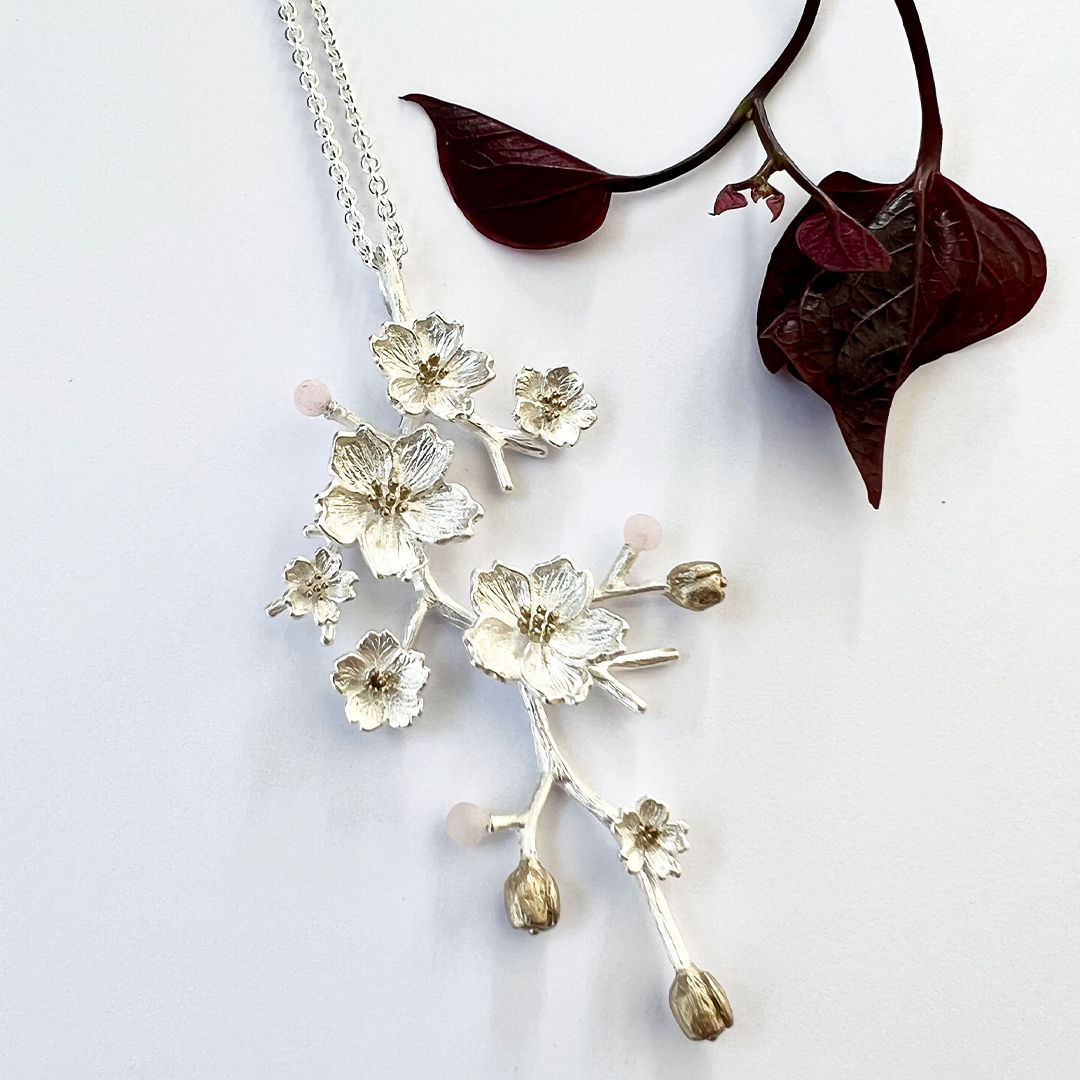 Kyoto Sakura Necklace - Silver