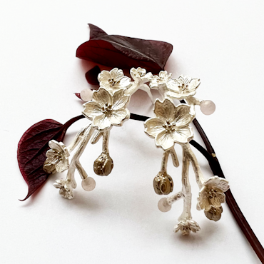 Ukon Sakura Earrings - Silver