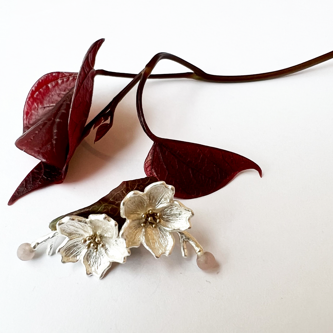 Oyama Sakura Earrings - Silver