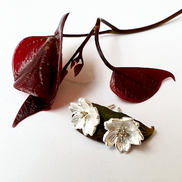 Prunus Sakura Earrings - Silver