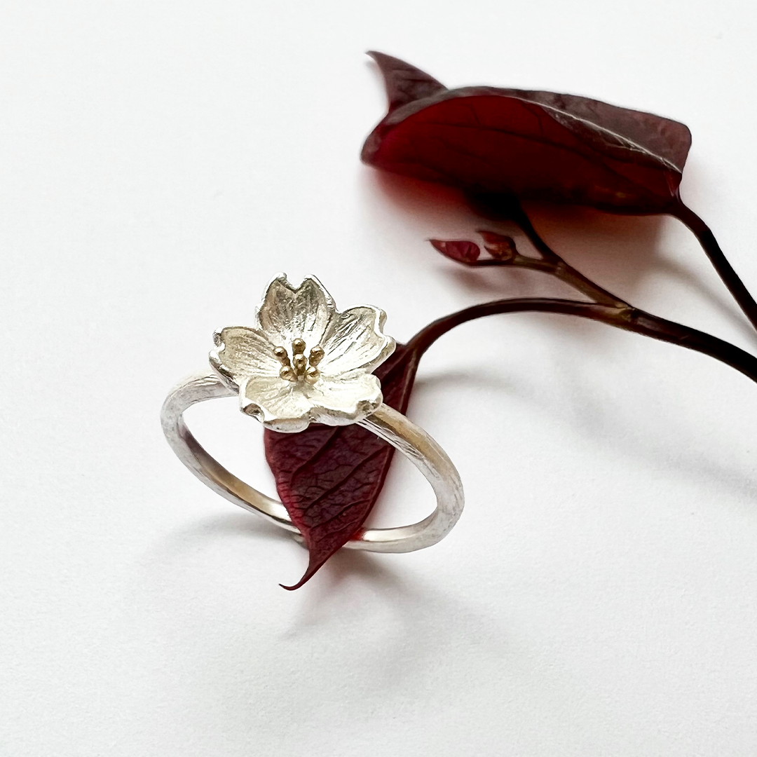 Ichiyou Sakura Ring - Silver