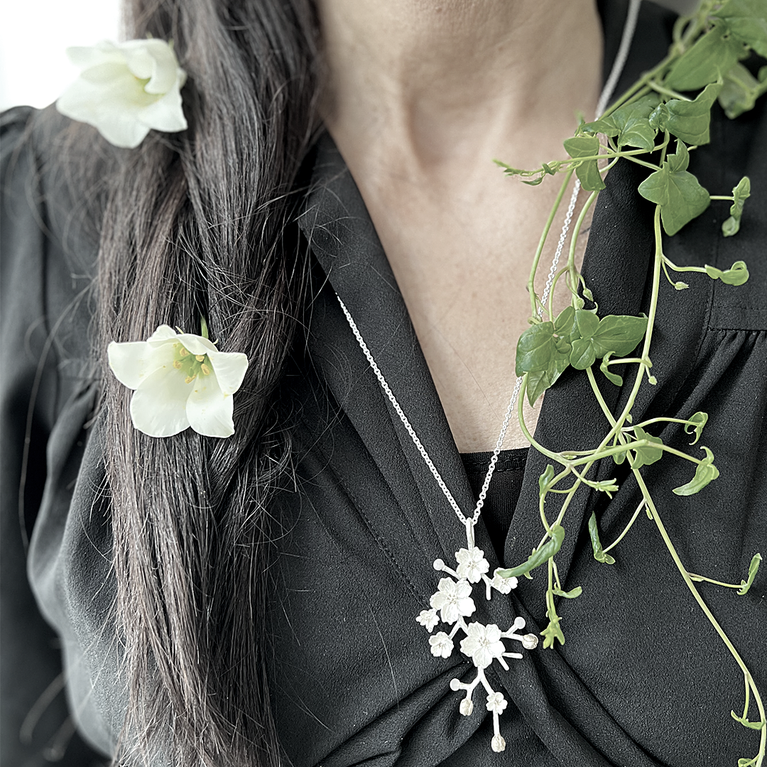 Kyoto Sakura Necklace - Silver