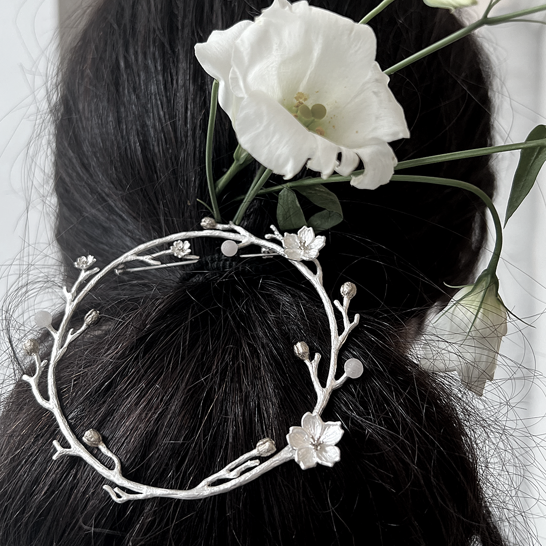 Kanzan Sakura Brosch Hairpin - Silver