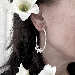 Edo Sakura Earrings - Silver