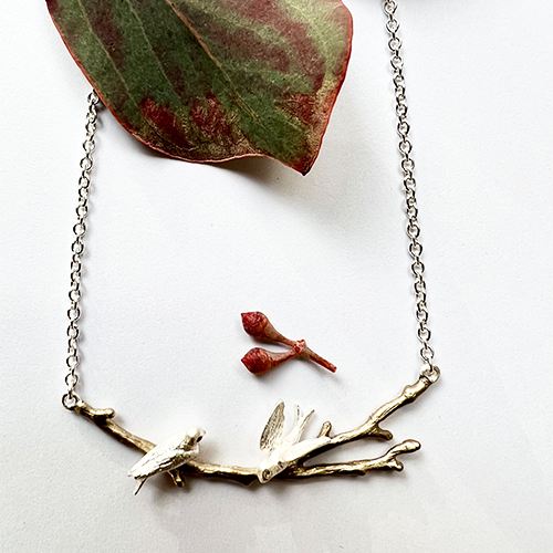 Faith Swallow Necklace - Silver