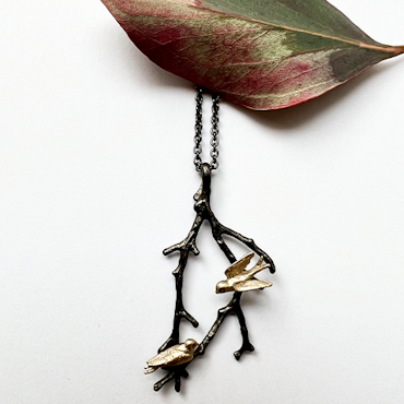 Peace Swallow Necklace - Bronze