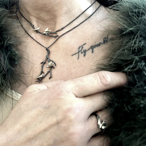 Necklace Faith Swallow - Bronze/Gold