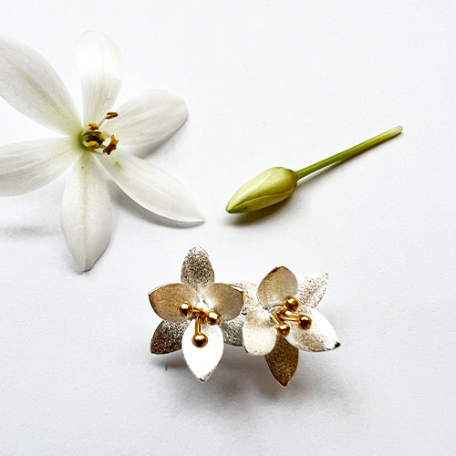 Earrings Lotus - Silver/Gold