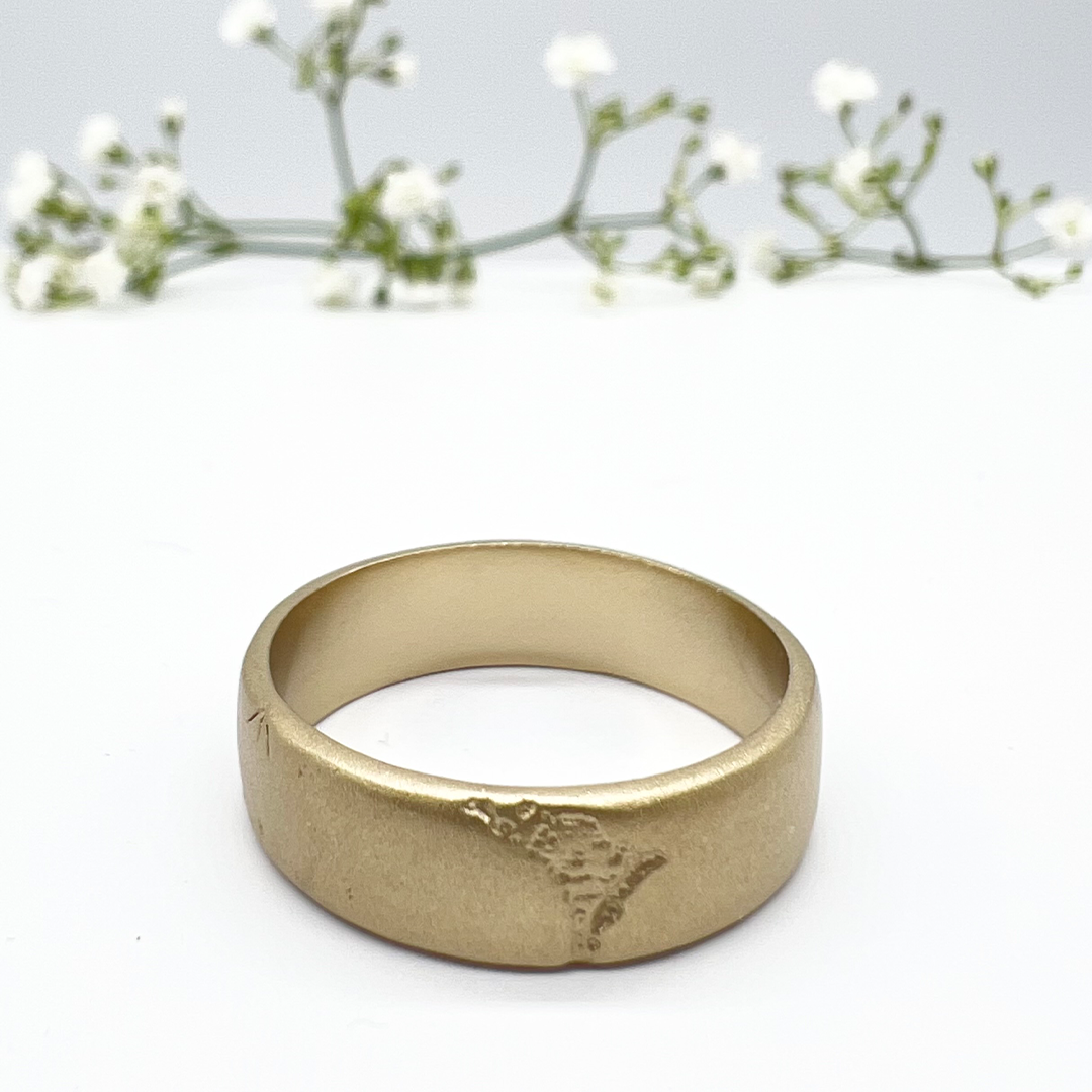 Misty Forest Mens World Ring - 14K Gold