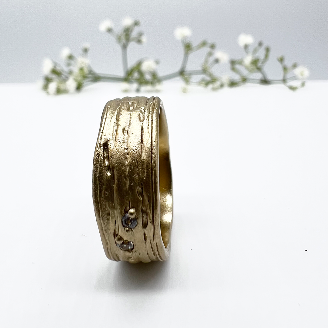 Misty Forest Two Stars Ring - 14K Gold