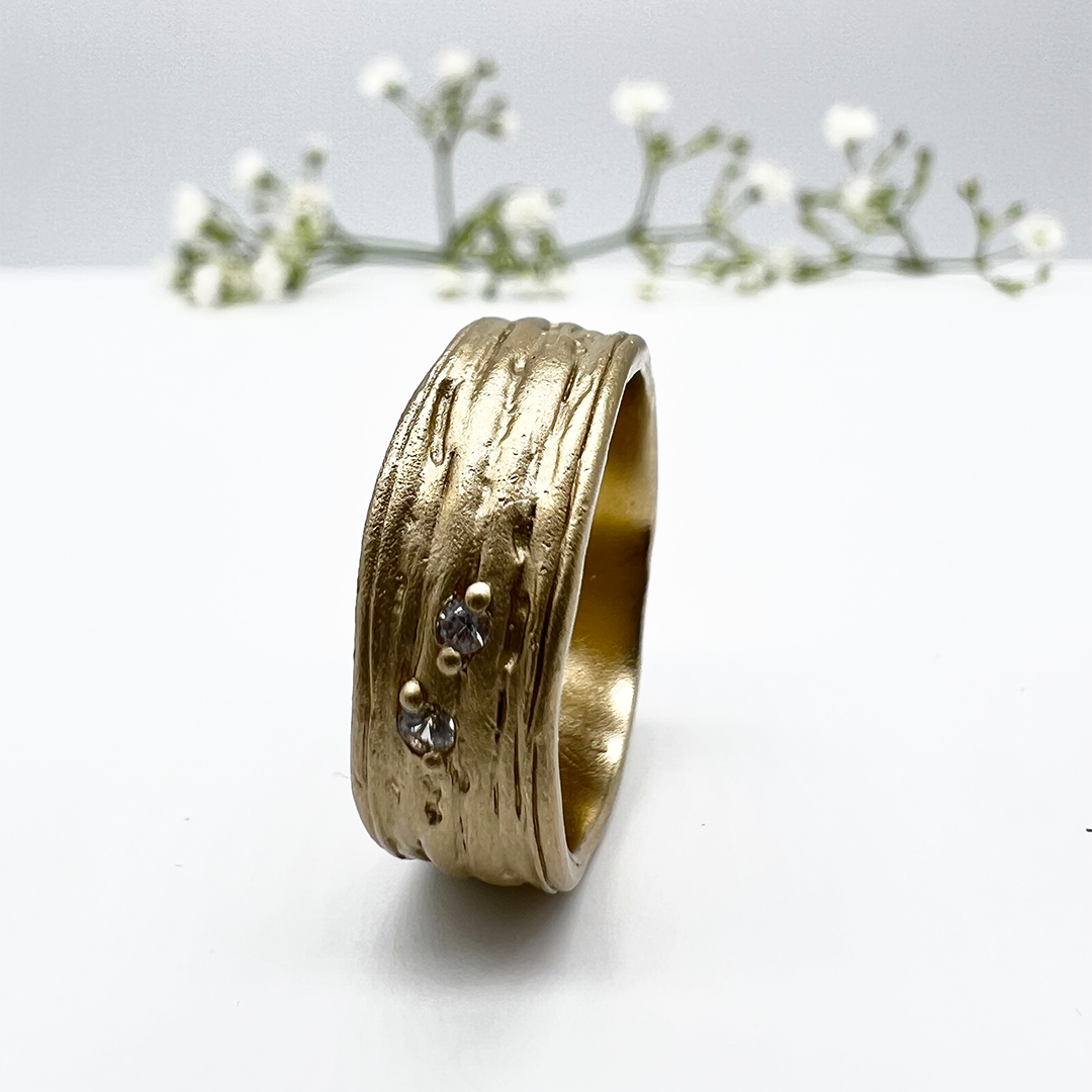 Misty Forest Two Stars Ring - 14K Gold