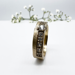 Misty Forest Shadow Ring - 18K Natural White Gold