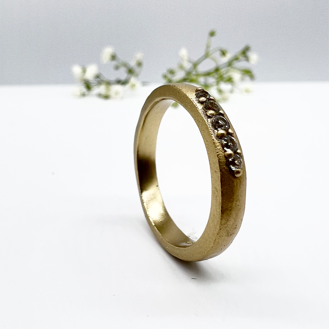 Misty Forest "Water" Ring - 18K Naturligt Vitguld