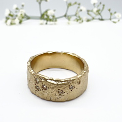 Misty Forest Starshine Ring - 18K Natural White Gold
