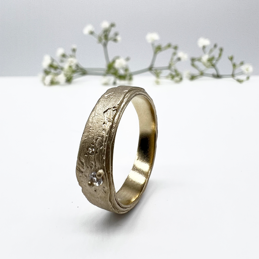 Misty Forest "Summer Rain" Ring - 18K Naturligt Vitguld