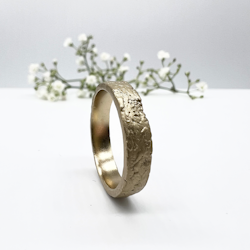 Misty Forest "Jules" Mens Ring - 18K Naturligt Vitguld