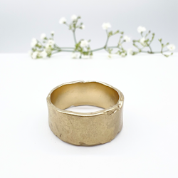 Misty Forest "Soil" Mens Ring - 18K Naturligt Vitguld