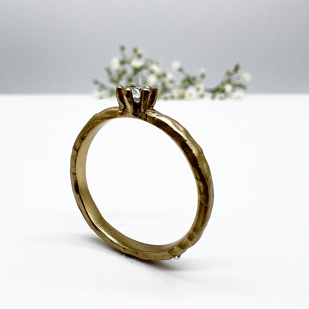 Misty Forest "Raindrop" Ring - 18K Naturligt Vitguld