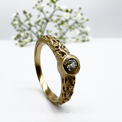 Misty Forest "Mizzle" Ring - 18K naturlig hvidguld