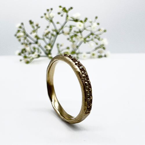 Misty Forest "Rainbow" Ring - 18K naturlig hvidguld